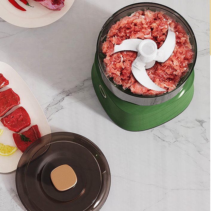 2024 Rechargeable Food Processor Blender White Green Food Processor Meat And Vegetable Chopper Grinder
