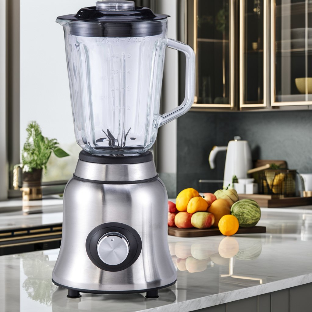 1.5L Glass Jar 2 Speeds 600W 2 In 1 Stainless Body Electric Powerful Ice Crushing Blender Powerful Blender