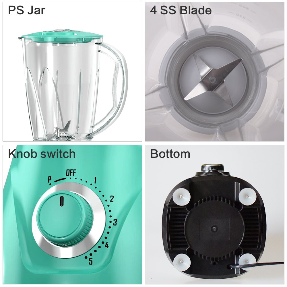 Small Home Appliance 1.5L Unbreakable Jar Electric Fruit Mixing Grinder Blender For Baby Food With Stainless Steel Blades