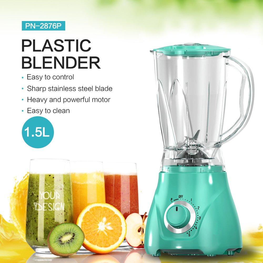 Small Home Appliance 1.5L Unbreakable Jar Electric Fruit Mixing Grinder Blender For Baby Food With Stainless Steel Blades
