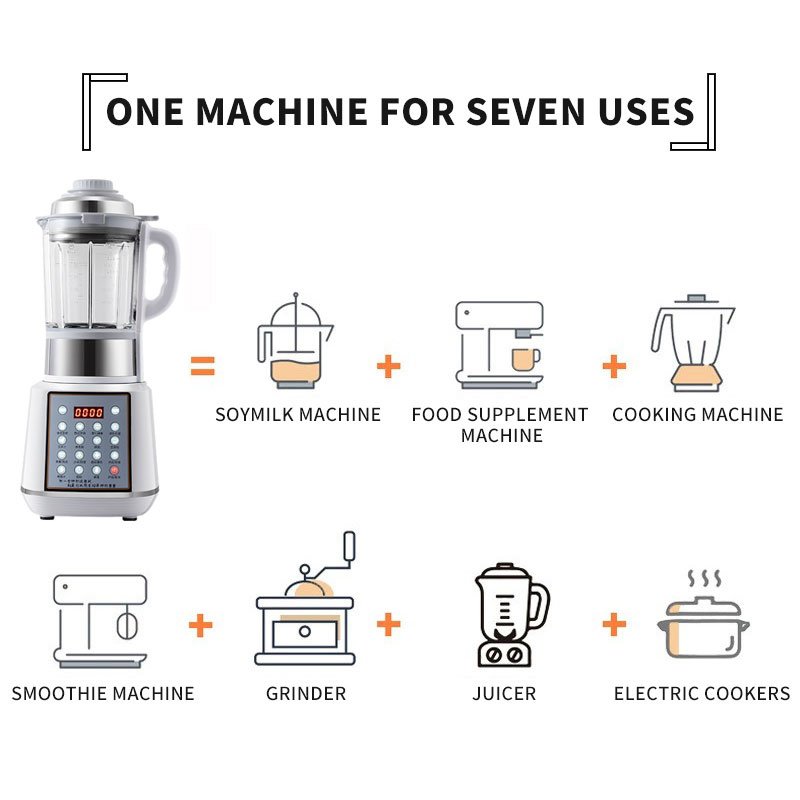 1.75L 1100W Commercial Blender Heavy Duty Yam Pounder Blender Stainless Steel Drink Machine Blender