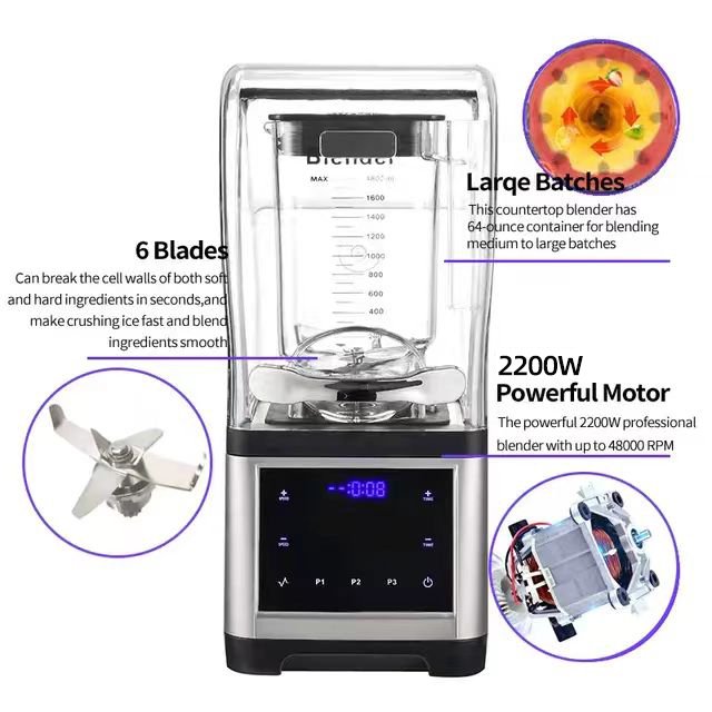 110V-240V Smoothie Machine Smoothie Salad Blender Milk tea shop commercial Chinese brand factory wholesale Pure copper motor