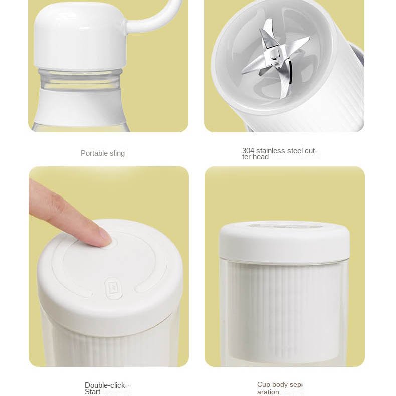 2023 Hot seller 8-blade two-tone lid 400ML portable mini fresh juice juicer mixer grinder blender