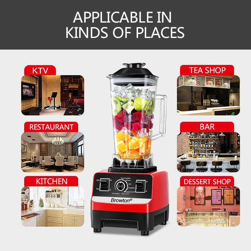 Silver Crest Blender 4500W 2L Large Capacity Commercial With Mixer Grinder Heavy Duty Machine Portable Ice Smoothie Blenders