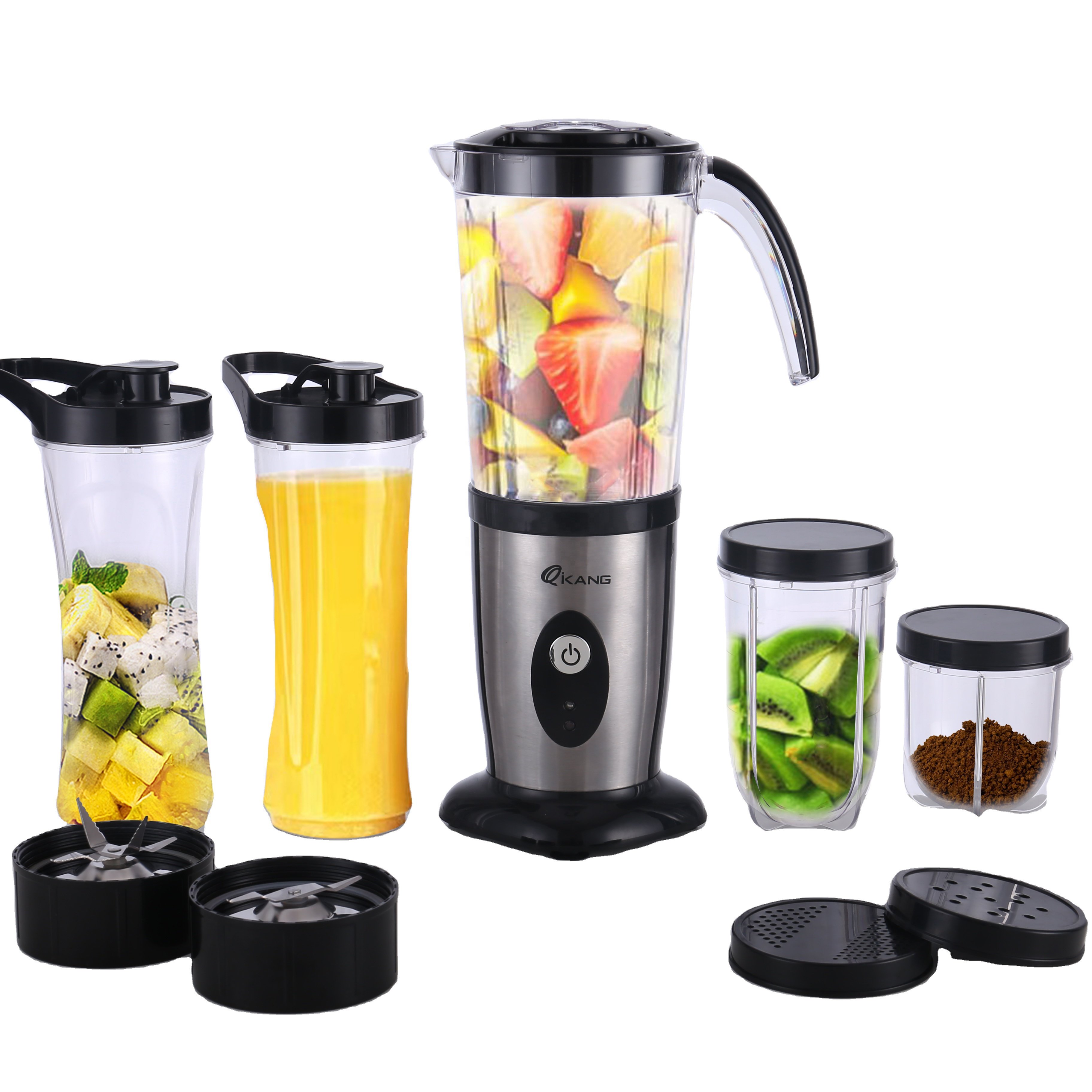 QK 220W/550W powerful multifunctional Portable blender in green with one speed mixer nutri blender