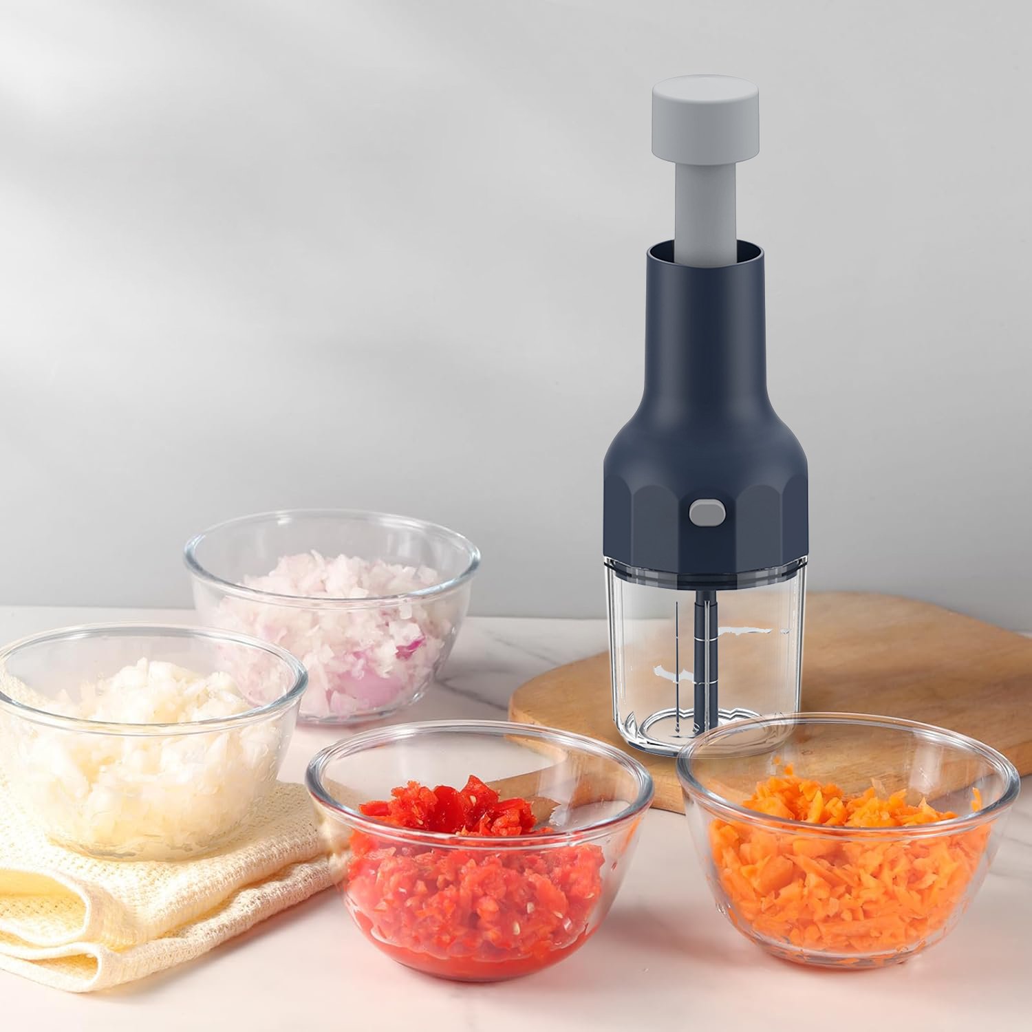 Home And Kitchen Manual Food Chopper Multi Function Vegetable Onions Cutter Garlic Press Choppers Sauce Blender