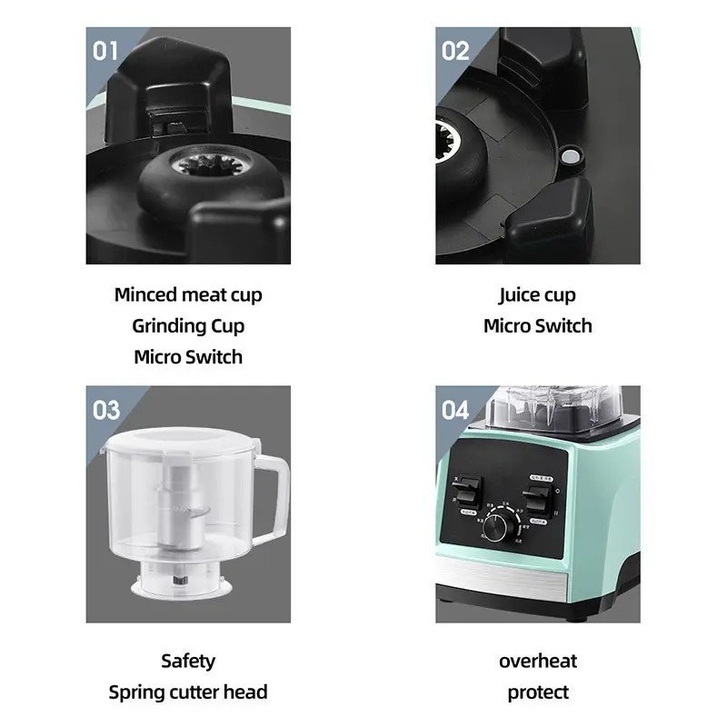 1800W Factory Direct Sale Plastic Commercial Blender Wonderchef Multi Purpose Blender Electrique