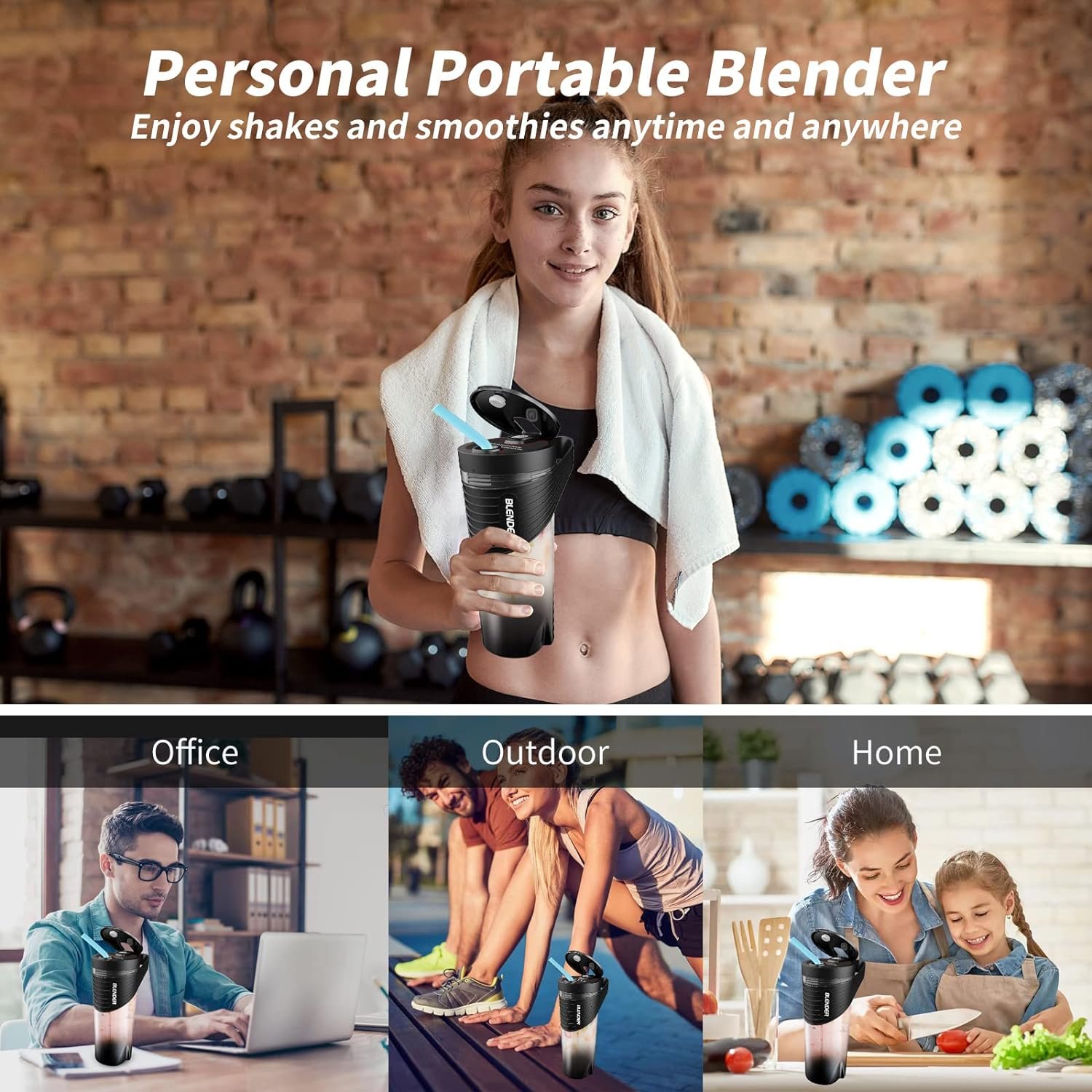 Ligkevan Factory Custom Logo Packaging 470ML Portable Electric Juicer Machine USB Rechargeable Sports Mini Blender Shaker Bottle