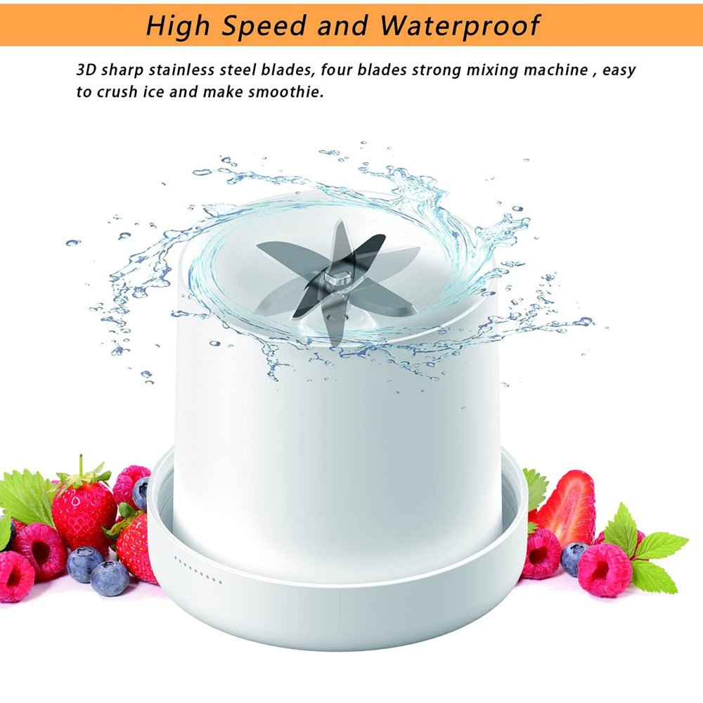 Custom Private Label 380ml Mixer Wireless Charging USB Rechargeable Fresh Fruit Juicer Bottle Portable Blender With Cup