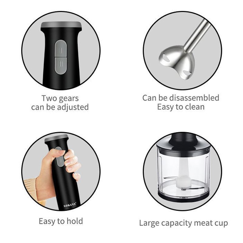 Magical 5 In 1 Immersion Hand Stick Blender Mixer Includes Chopper And Smoothie Cup Stainless Steel Ice