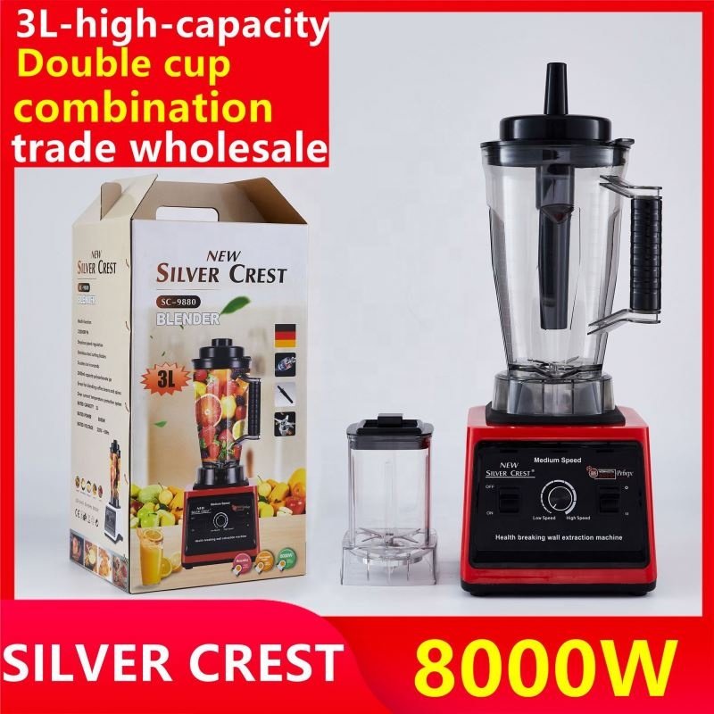 Commercial Heavy Duty 2 In 1 8000W Kitchen Mixer Countertop Professional Table Electric 3L Blenders For Shaker Blender