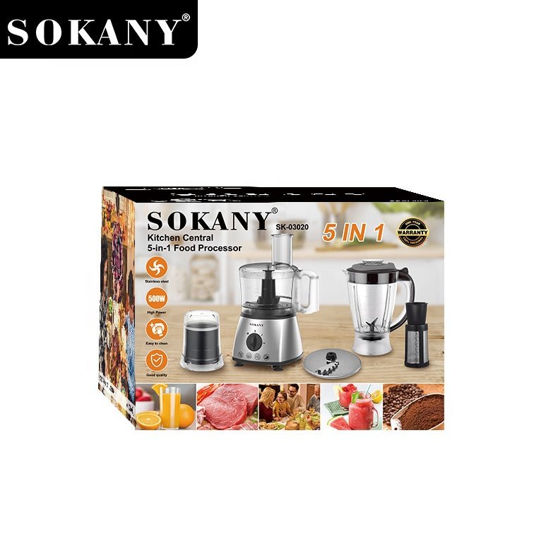 SOKANY 500W 5 IN 1 Multifunctional Food Processor High Quality Electric Food Mixer Blender Machine