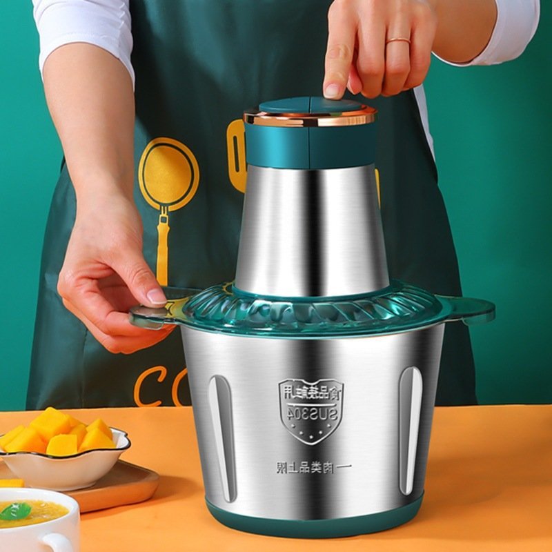 Stainless Steel Pounder Machine 2l Meat Chopper Pounding Blender Portable Multifunction Mini Electric Meat Grinder