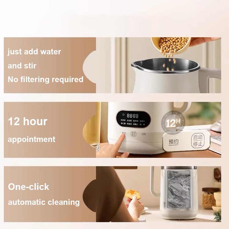 Household Electric 600W Heating Fast 800Ml Touch Panel High Speed Stainless Steel Cup Multifunctional Cooking Blender