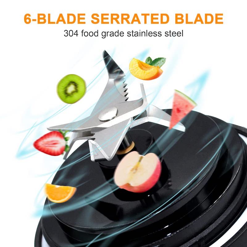 Electric Personal Use Mini Blender Home USB 6 Blades Juicer Cup Machine Rechargeable Fruit Juice Portable Blenders