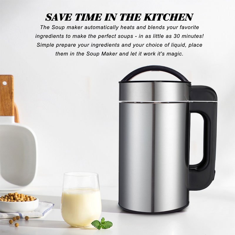 1.2L Electric Food Blenders Stainless Steel Automatic Digital Indicator Soybean Milk Maker Nuts Almond Milk Maker with Filter