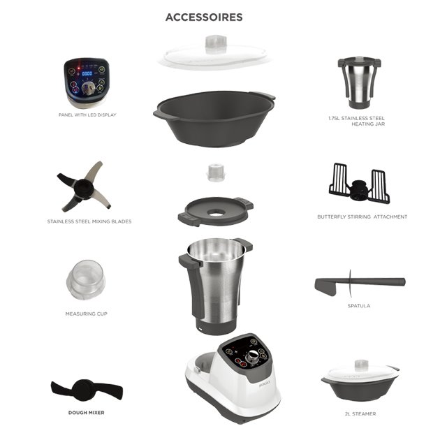 Soup Maker Heating Blender Foods Steamer Inside Rice Cooker Powerful Stand Mixer Smart Multifunction Kitchen Thermo Chef 1200W