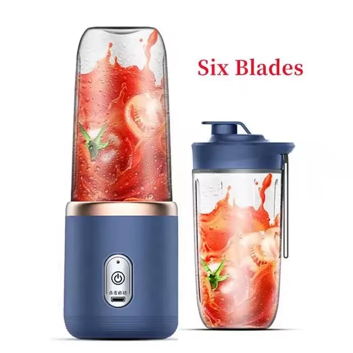 Hot Sale Home Usb 6 Blades Juicer Cup Machine Rechargeable Fruit Juice Portable Blenders Electric Personal Use Mini Blender