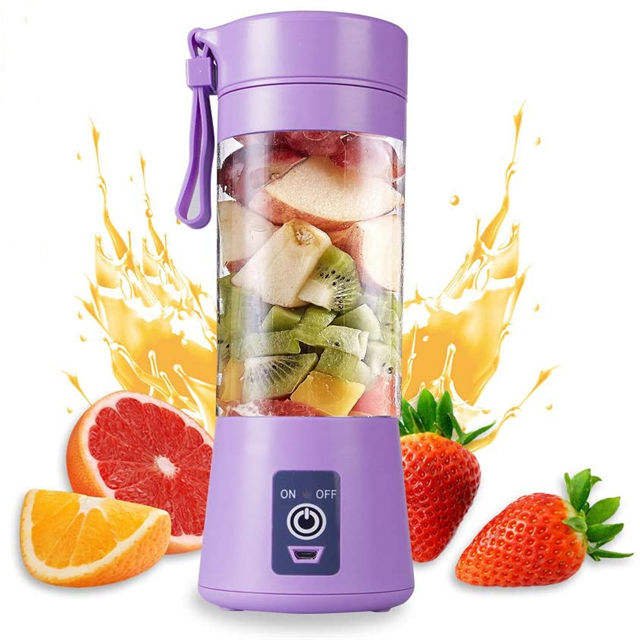 2023The New Personal Electric Mini Ice Bottle Blender Home USB 6 Blades Juicer Cup Machine Portable Fruit Juice Blenders Plastic