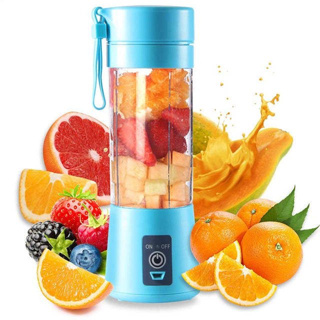2023The New Personal Electric Mini Ice Bottle Blender Home USB 6 Blades Juicer Cup Machine Portable Fruit Juice Blenders Plastic