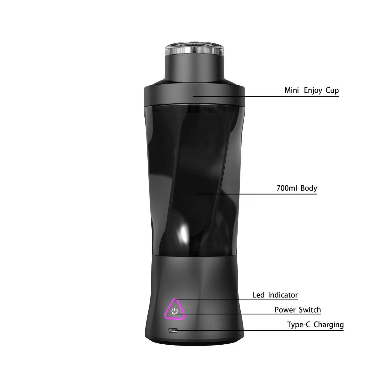 hot selling Rechargeable USB 700ml charge fruit juicer colorful magic portable mini fruit juicer blender