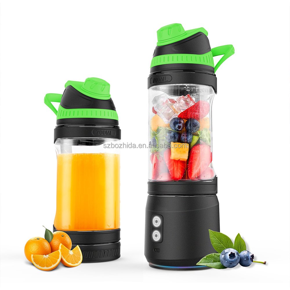 Blender Portable 700ml Mini Rechargeable 6 Blades Stainless Steel Fresh Juicer Blender for Kitchen Camping