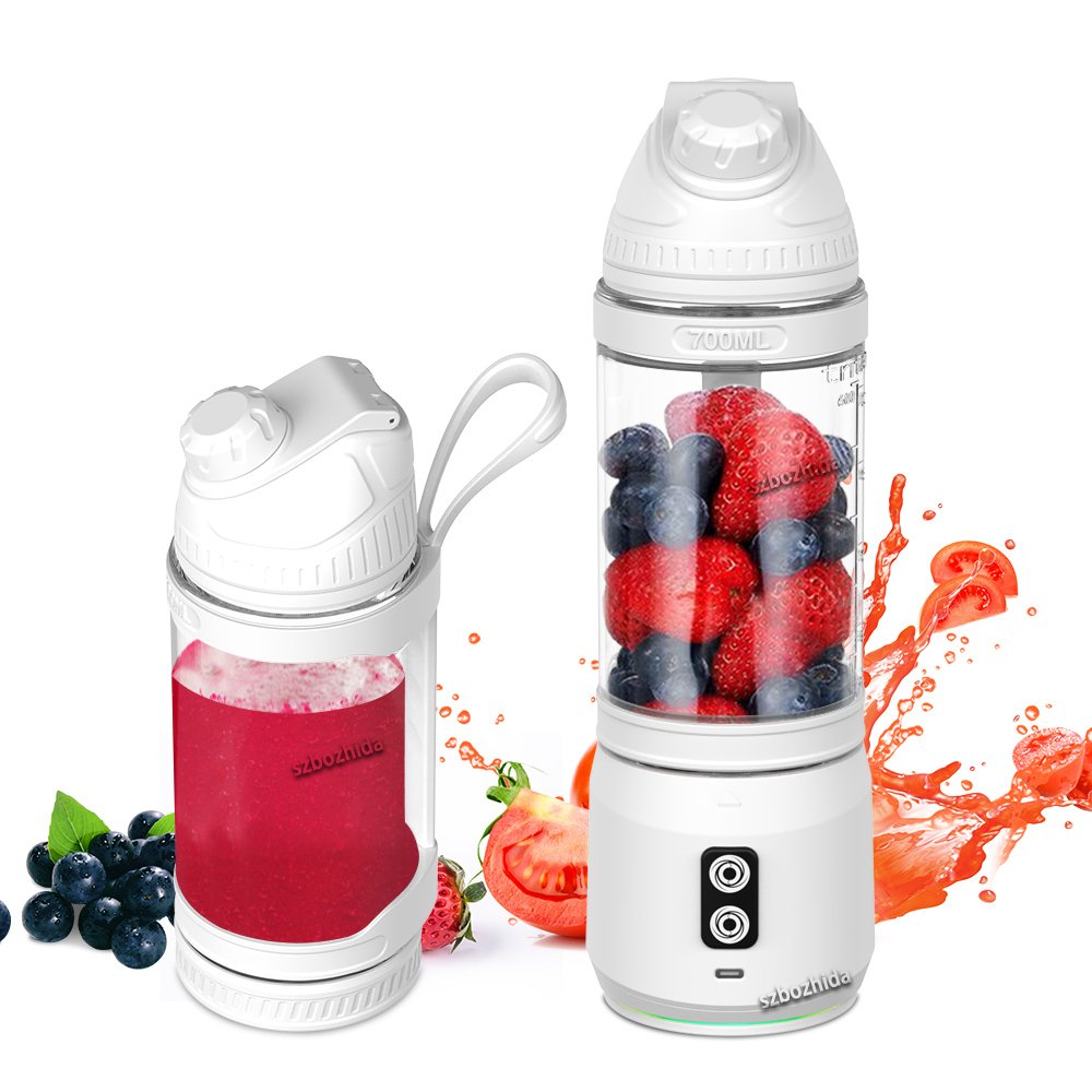 Blender Portable 700ml Mini Rechargeable 6 Blades Stainless Steel Fresh Juicer Blender for Kitchen Camping