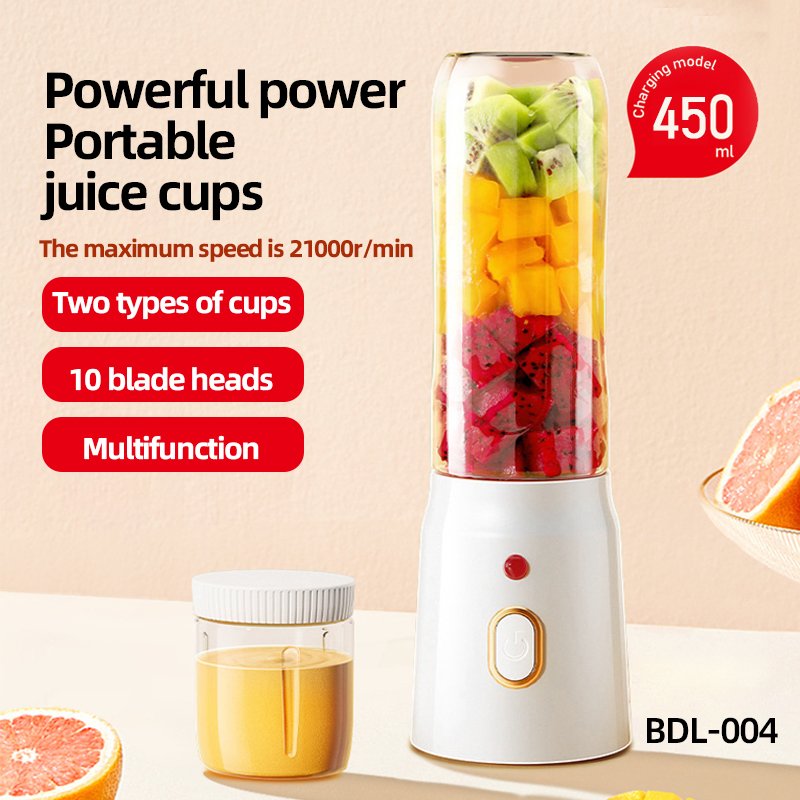 Home self-cleaning use 10 blades smart Juicers and USB type-C rechargeable portable blender