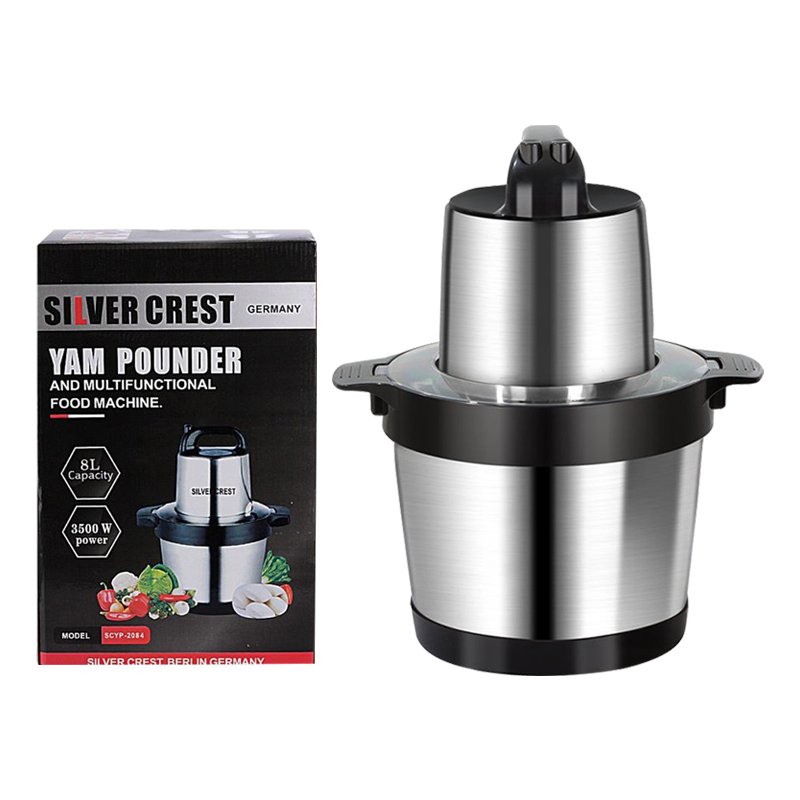 Silver Crest 6L/8L Capacity Meat Grinder 4 S/S blades Yam Pounder Fufu Pounding Blender