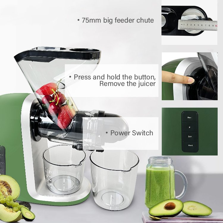 2024 Power Juicer Easy Clean Home Electric Extractor Masticating Slow Juicer Machine For Whole Fruit Slow Juicer Machine