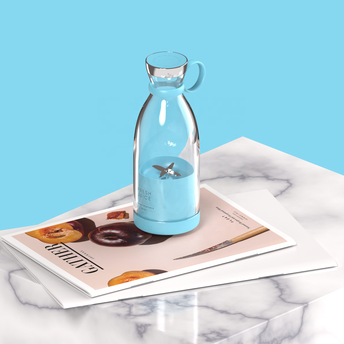 2023 Travel blender, Rechargeable mixer blender, portable juicer blender 350ml 4 blades