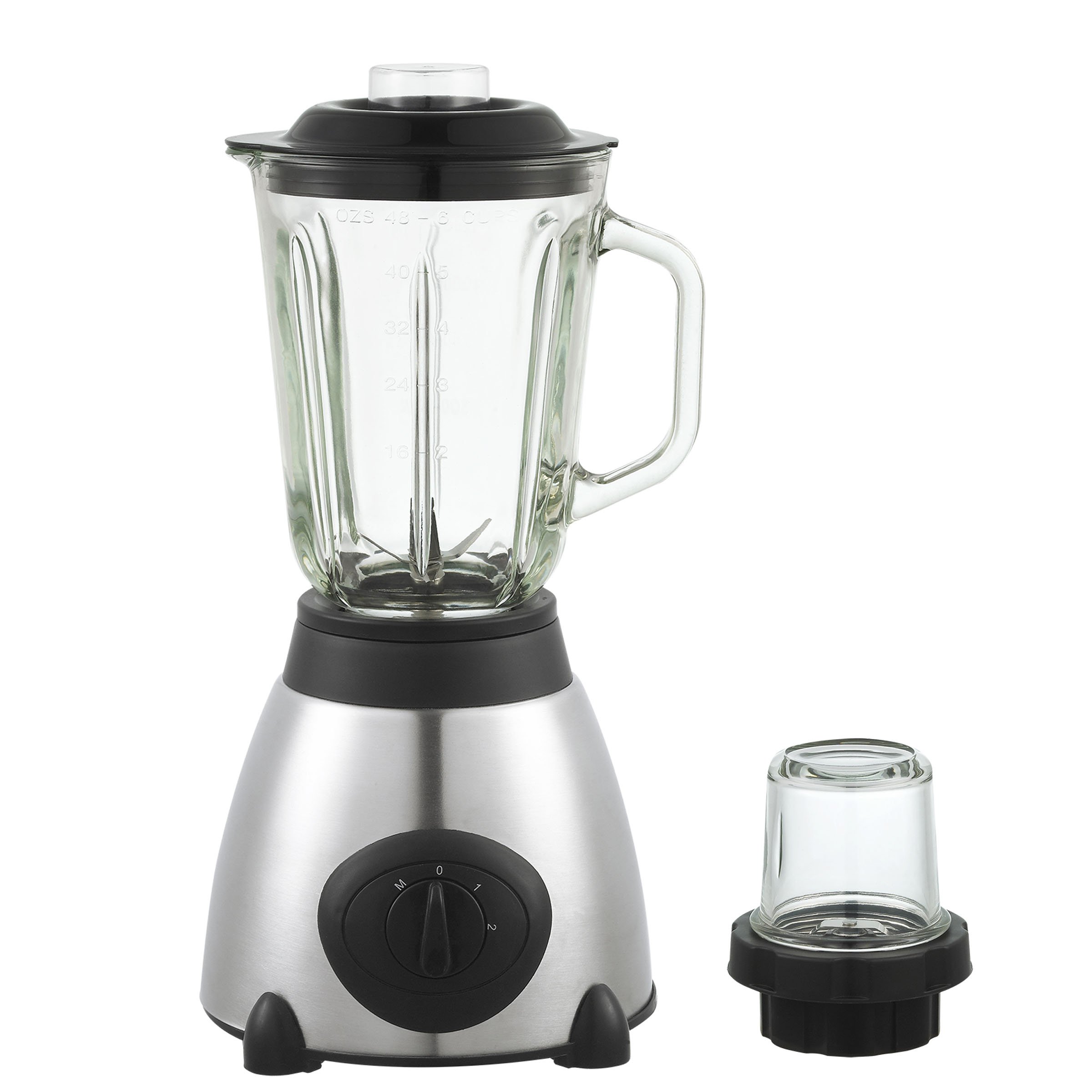1.5L Glass Jar 2 Speeds 600W 2 In 1 Stainless Body Electric Powerful Ice Crushing Blender