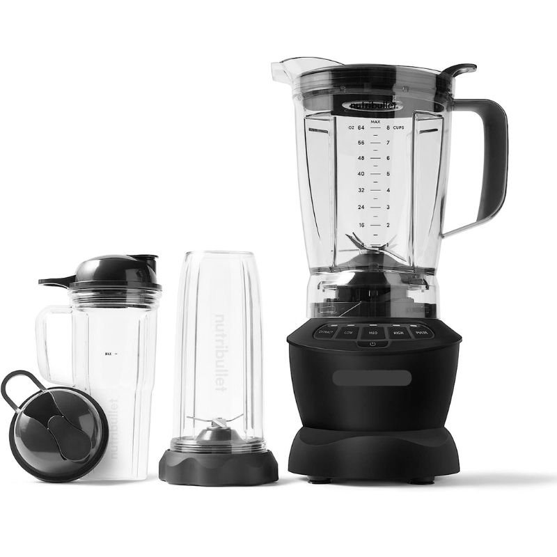 Full-Size 1200W Matte Black Blender for Shakes and Smoothies, Dimensions: 7.75D x 8.07W x 16.97H