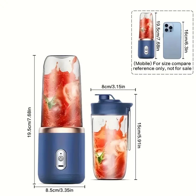 Portable Blender Mini Mixer Electric Juicer Machine Fresh Fruit Juice Blender Smoothie Maker Blender Cup Bottle F Travel Kitchen