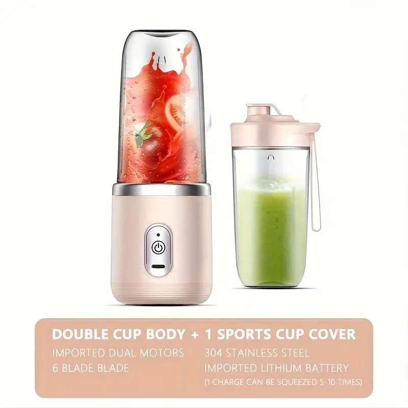 400ml Hot Sell Rechargeable Mini Blender Multi-functional Portable Fruit Juicer Travel Usb Machine High Speed Juice Blenders