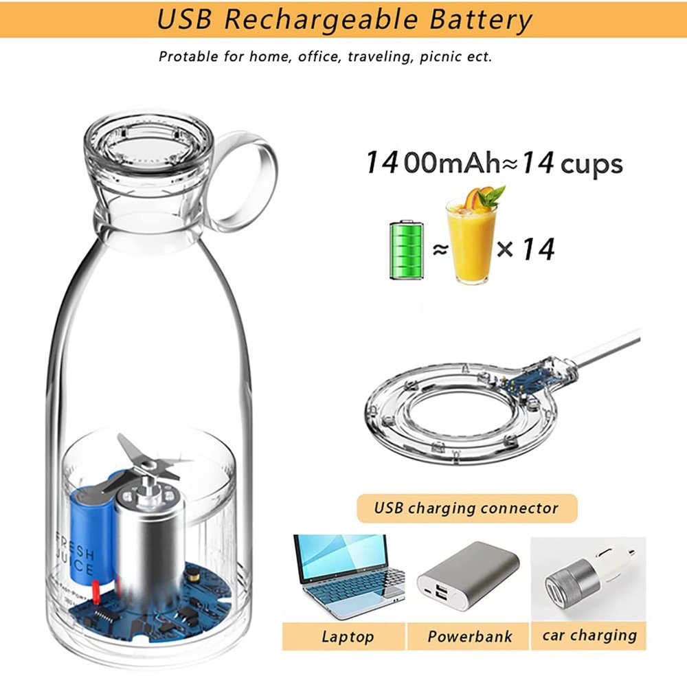Travel automatic 350ml smoothie blender cup fresh fruit mixer mini blender smoothy shaker portable blended bottle for juice