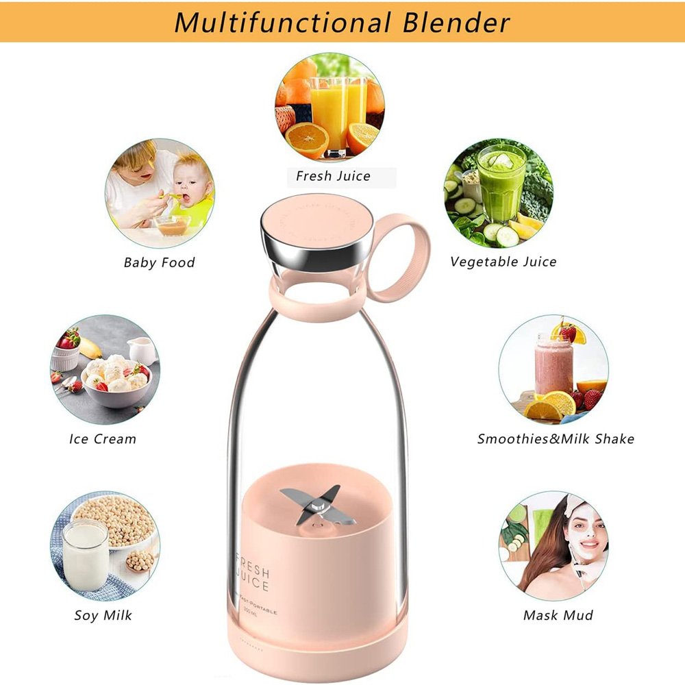 Travel automatic 350ml smoothie blender cup fresh fruit mixer mini blender smoothy shaker portable blended bottle for juice