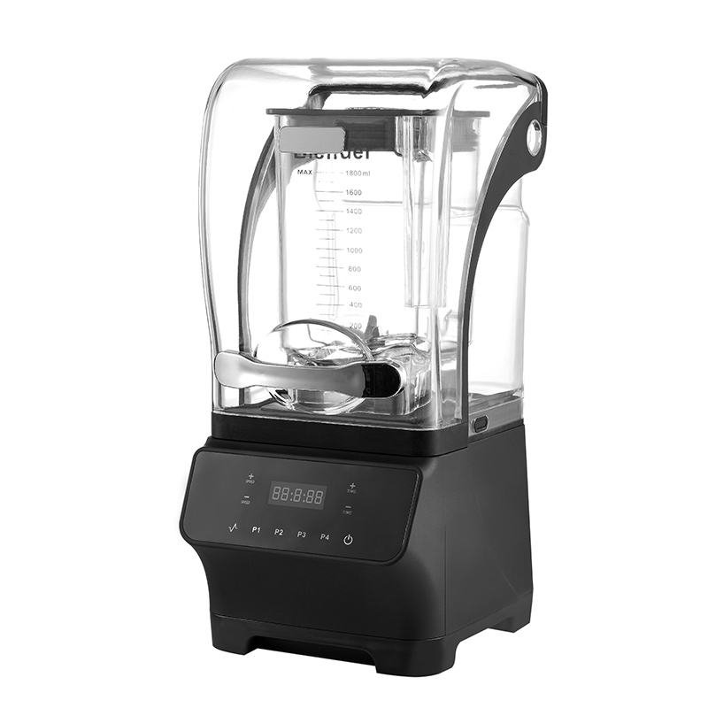 Commercial automatic Snow Cone Machine Heavy Duty Smoothie Blender Juicer High-power Sound Proof Cover Blender With Milk TeaShop