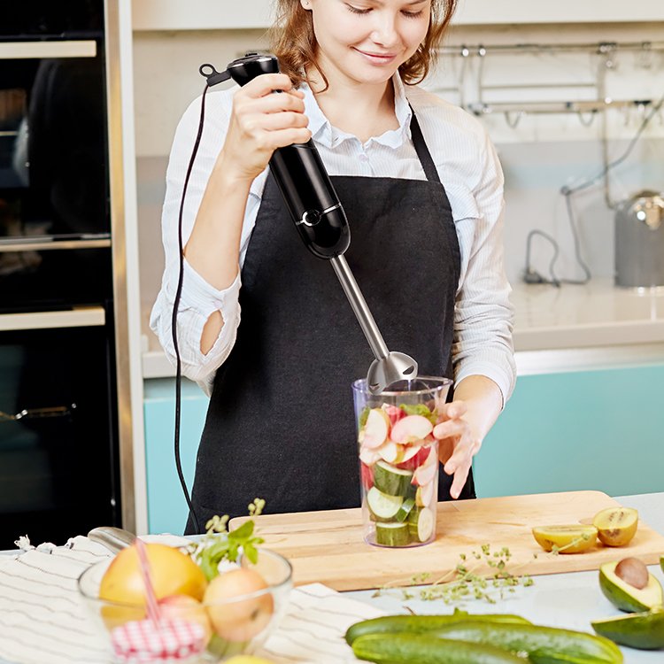 1000W Speed Adjustable Stick Blender Copper Motor Mixing Beaker Stainless Steel Blade Hand Immersion Blender