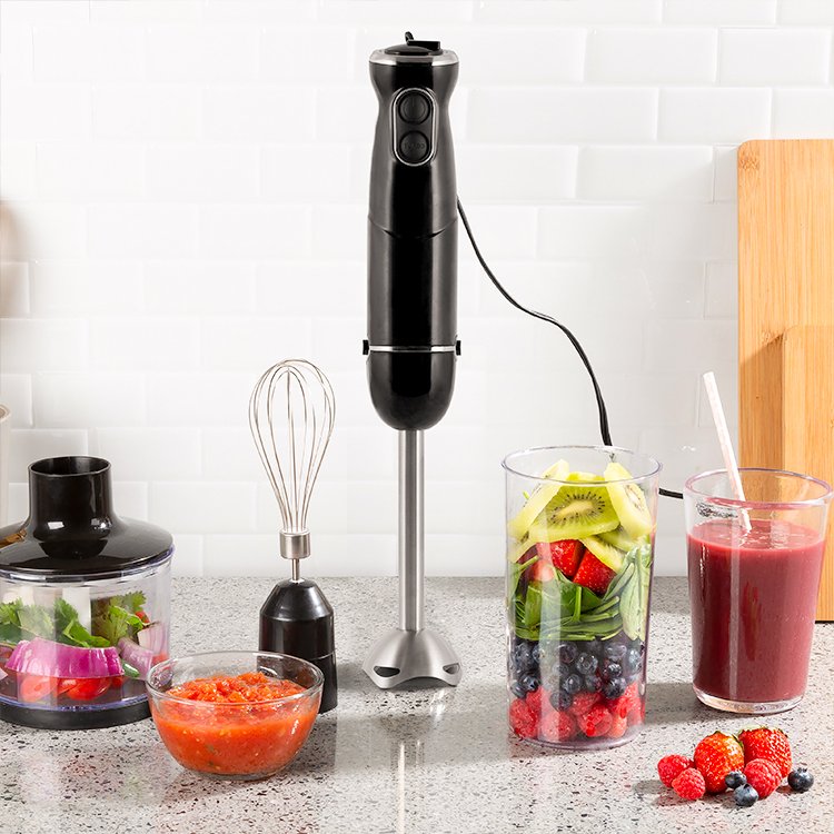 1000W Speed Adjustable Stick Blender Copper Motor Mixing Beaker Stainless Steel Blade Hand Immersion Blender