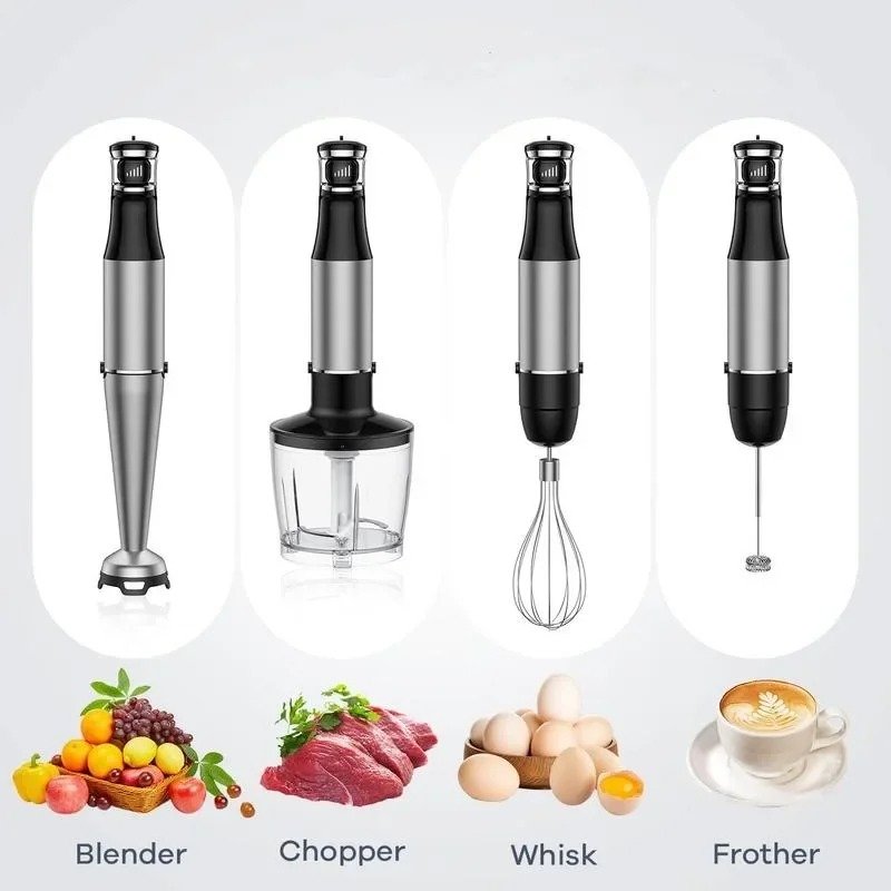 Adjustable 1000W Hand Immersion Blender Powerful 5 in 1 Stainless Steel Stick Food Mixer Electric Blender