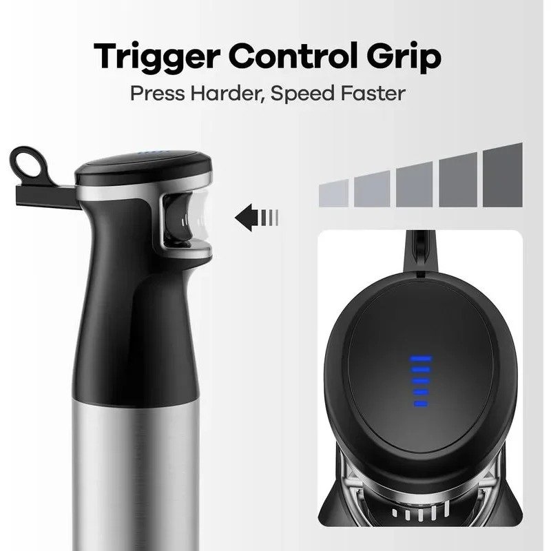 Adjustable 1000W Hand Immersion Blender Powerful 5 in 1 Stainless Steel Stick Food Mixer Electric Blender
