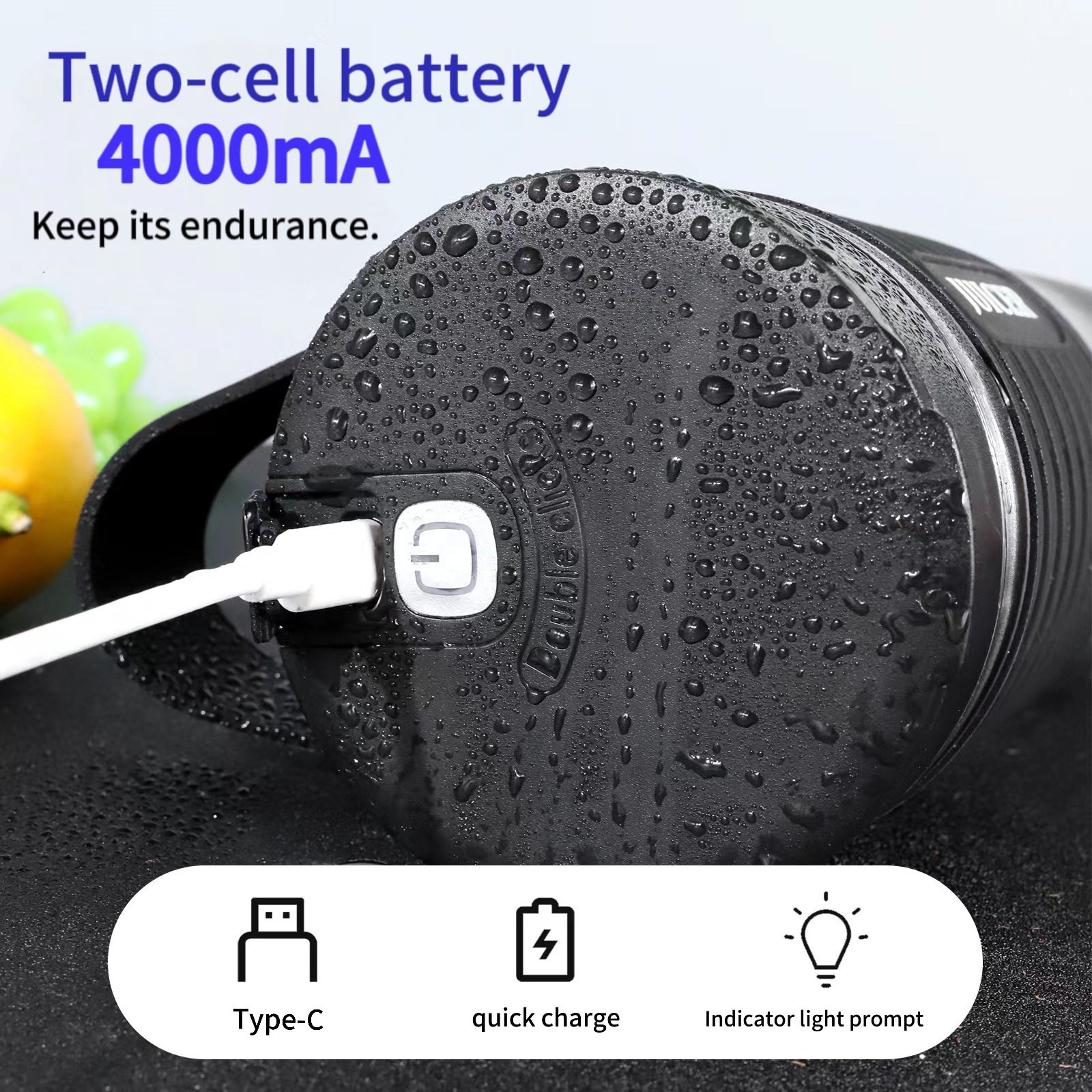 16 Oz Rechargeable Portable Blender Shakes and Type-C Personal Blender Mini Smoothie Blender with Ultra Sharp