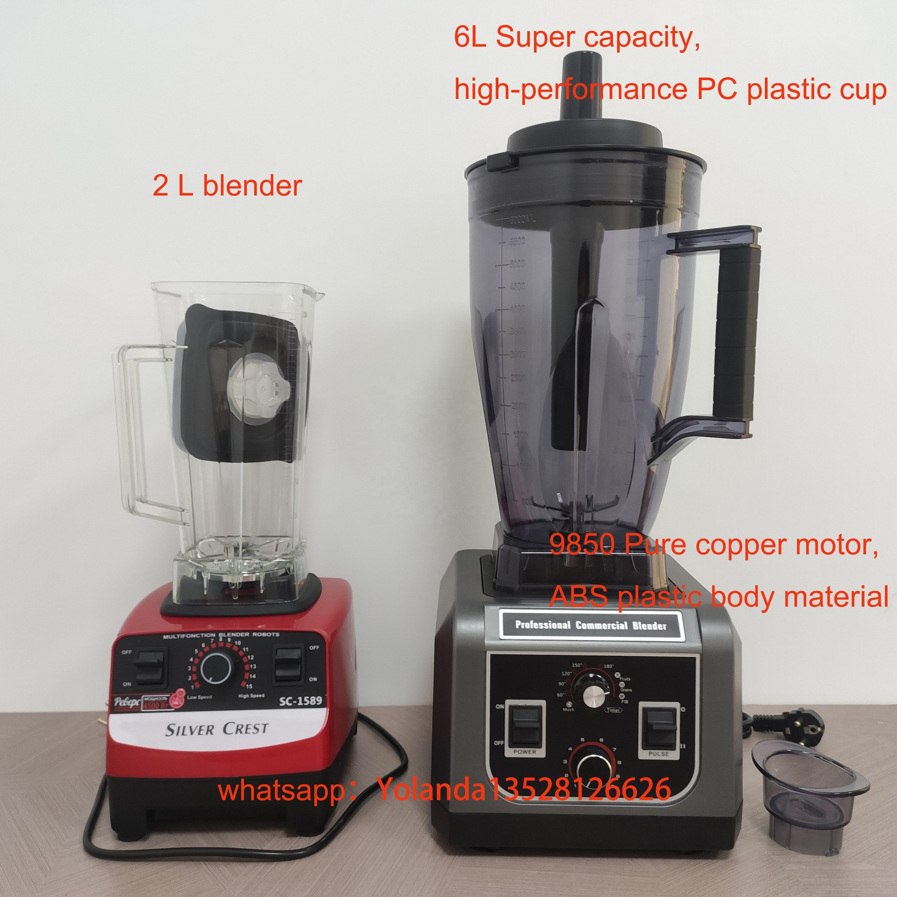 6L Electric Orange Juicer Mini Blender Smoothies Six Blades Commercial Handle Portable Blenders and Juicers