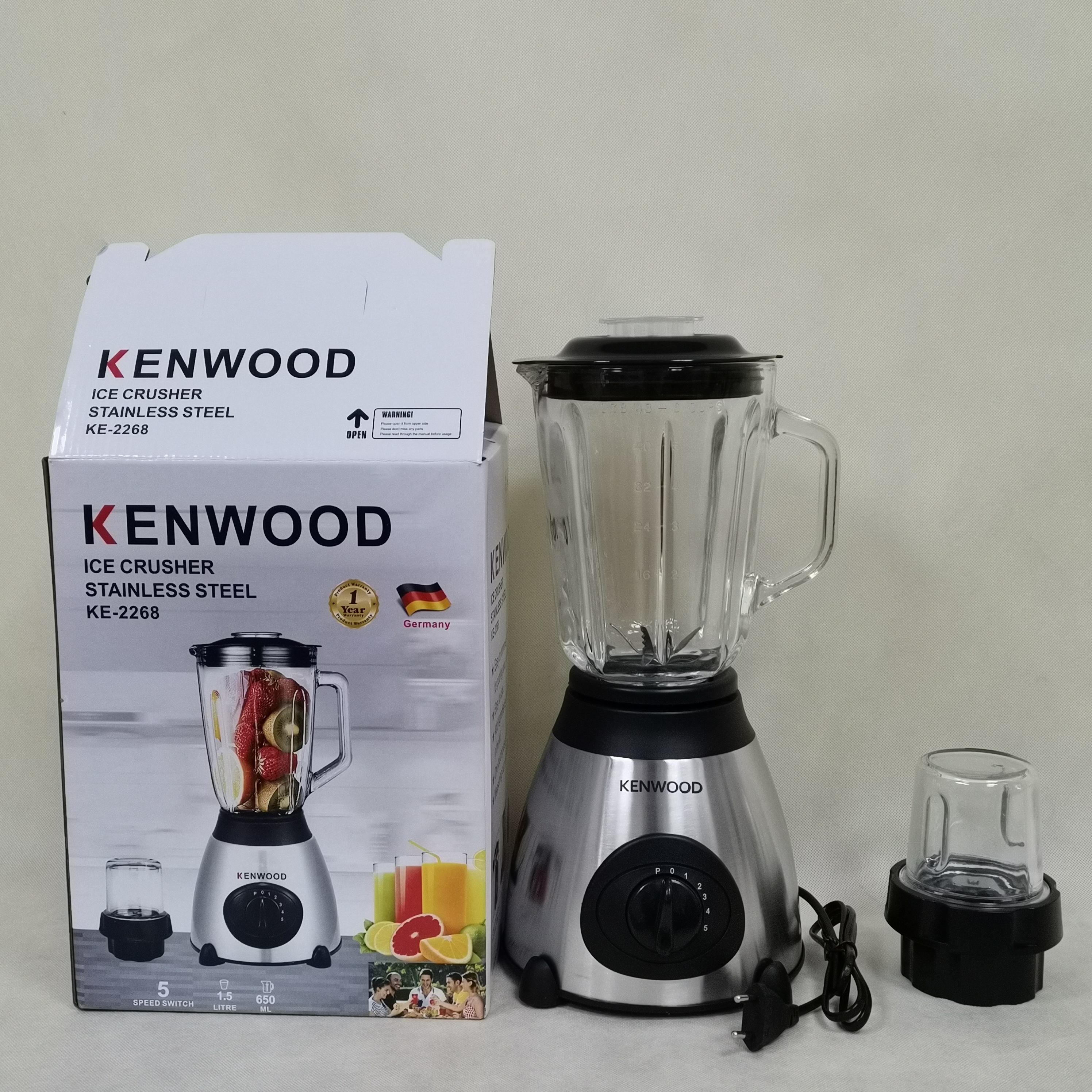 2 in 1 Blender Juicer Y66 KE-2268 5 Speed with Stainless Steel Jar ken wood Electric Food Mixer Blender