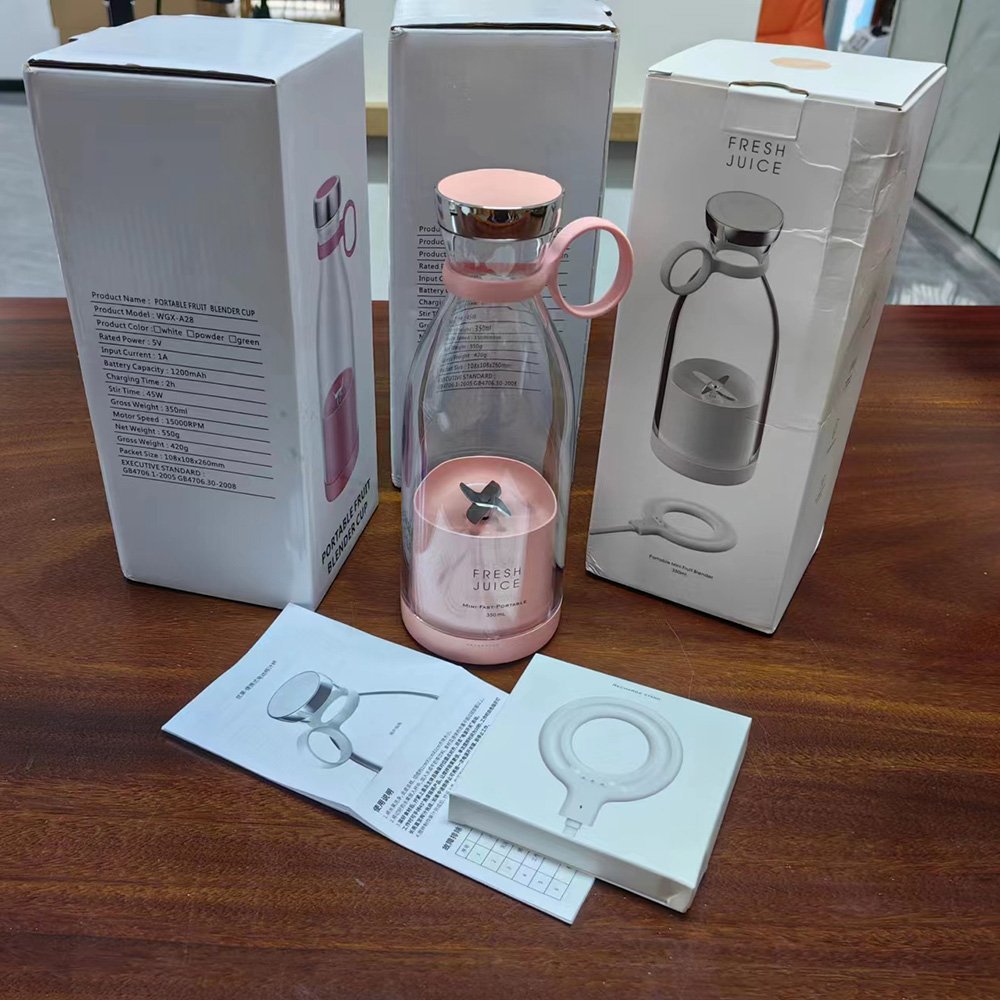 350ML Portable Electric Fruit Juicer USB Wireless Rechargeable Juicer Mini Bottle Juicer Blender 2200mHA