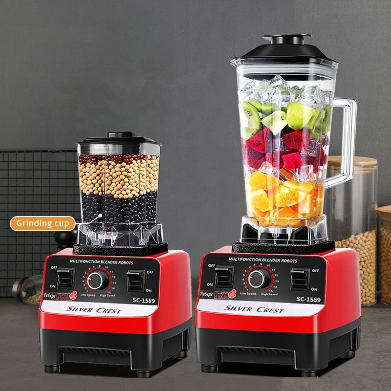 High Quality 2 In 1 Heavy Duty Commercial Fresh Juicer 9525 Motor 2 Cup Blender Mixer Smoothie Food Processor With 8 SS Blades