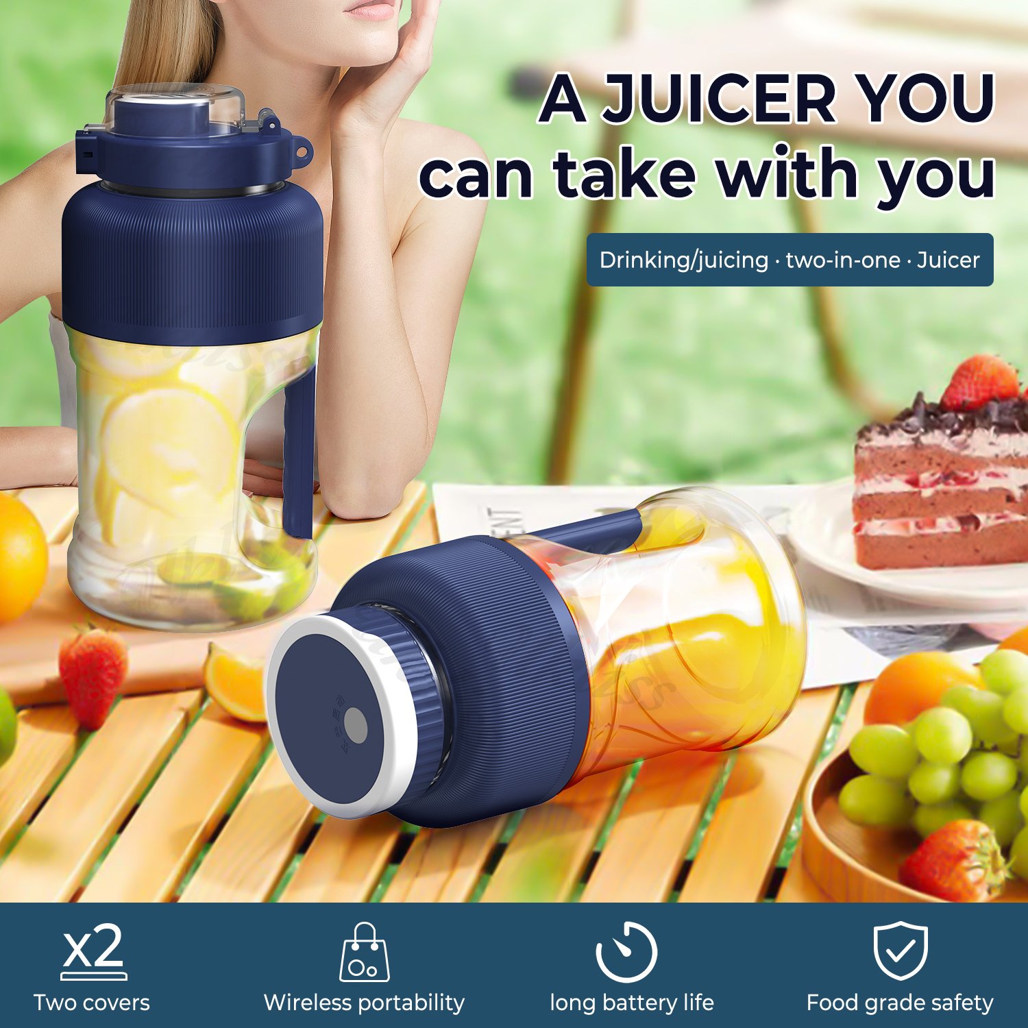 Portable Juicer Bottle Blender New Design 1000ML Rechargeable Portable Blender