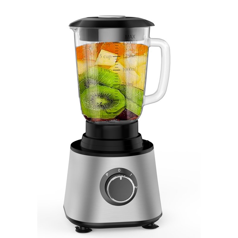 Glass Smoothie Blender for Kitchen 6 Stainless Steel Blades and 2 Speeds & Pulse Function
