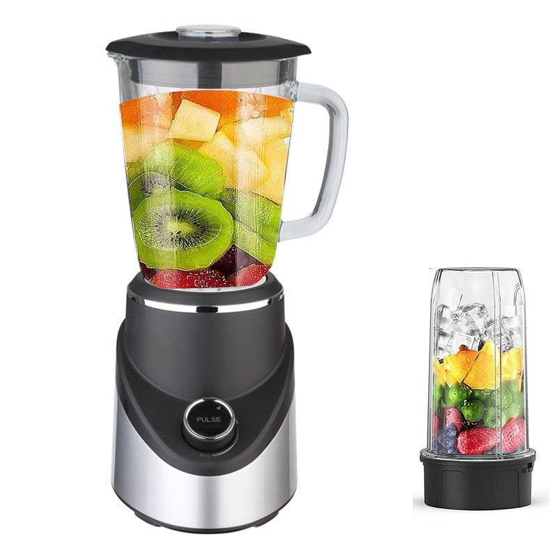 Glass Smoothie Blender for Kitchen 6 Stainless Steel Blades and 2 Speeds & Pulse Function
